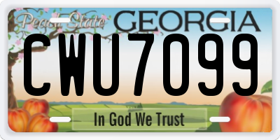 GA license plate CWU7099