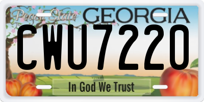 GA license plate CWU7220