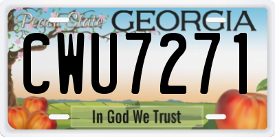 GA license plate CWU7271