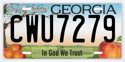 GA license plate CWU7279