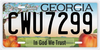 GA license plate CWU7299