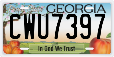 GA license plate CWU7397