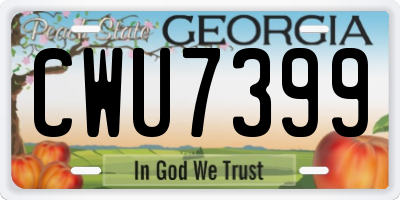 GA license plate CWU7399