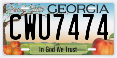 GA license plate CWU7474