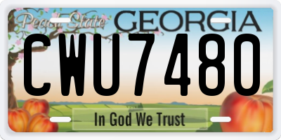 GA license plate CWU7480