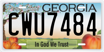 GA license plate CWU7484