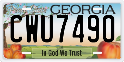 GA license plate CWU7490