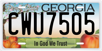GA license plate CWU7505
