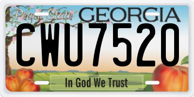 GA license plate CWU7520