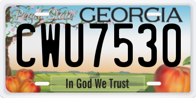 GA license plate CWU7530