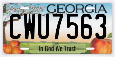 GA license plate CWU7563