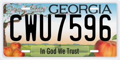 GA license plate CWU7596