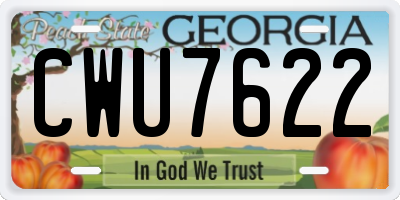 GA license plate CWU7622