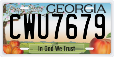 GA license plate CWU7679