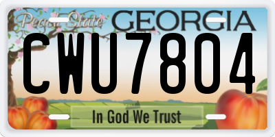 GA license plate CWU7804