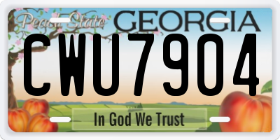 GA license plate CWU7904