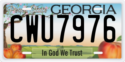 GA license plate CWU7976