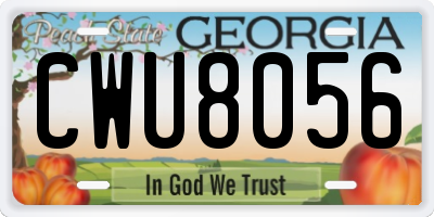 GA license plate CWU8056