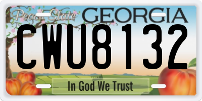 GA license plate CWU8132