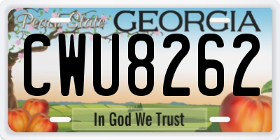 GA license plate CWU8262