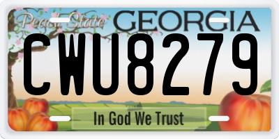 GA license plate CWU8279