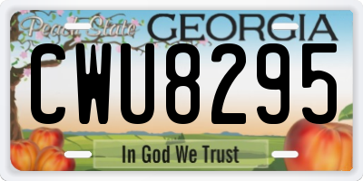 GA license plate CWU8295