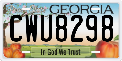 GA license plate CWU8298