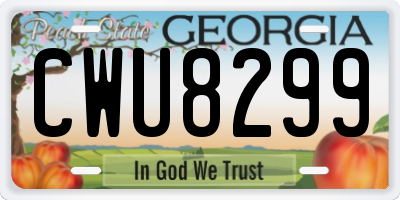 GA license plate CWU8299