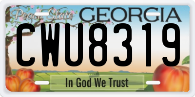 GA license plate CWU8319
