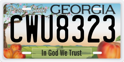 GA license plate CWU8323