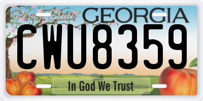 GA license plate CWU8359