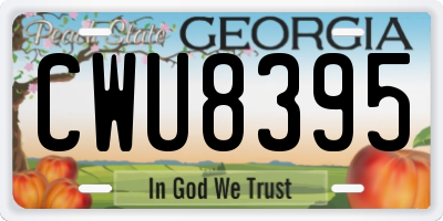 GA license plate CWU8395