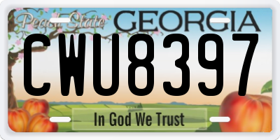 GA license plate CWU8397