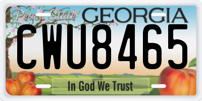 GA license plate CWU8465
