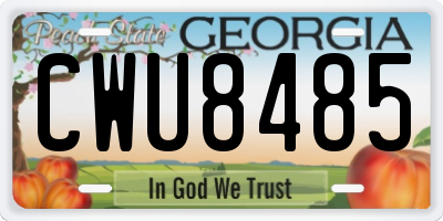 GA license plate CWU8485