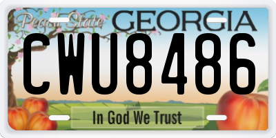 GA license plate CWU8486