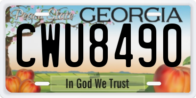 GA license plate CWU8490