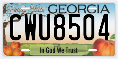 GA license plate CWU8504