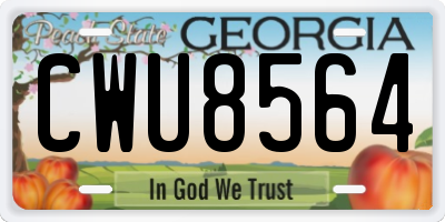 GA license plate CWU8564