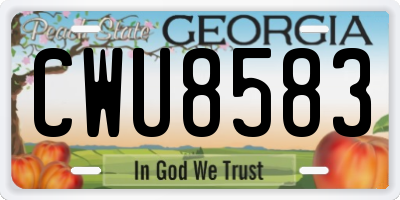 GA license plate CWU8583