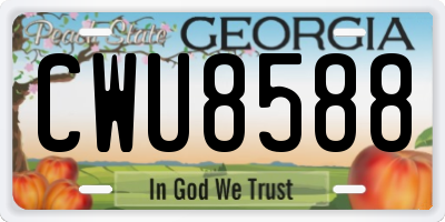 GA license plate CWU8588