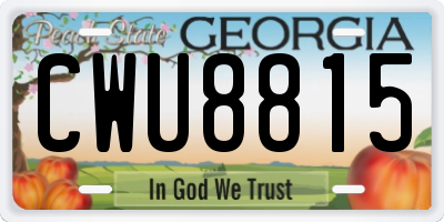 GA license plate CWU8815