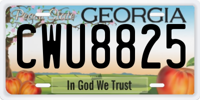 GA license plate CWU8825