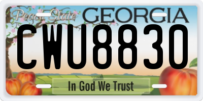 GA license plate CWU8830
