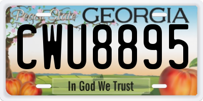 GA license plate CWU8895