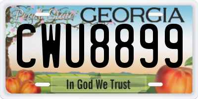 GA license plate CWU8899