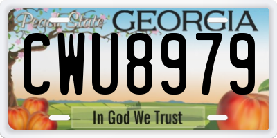 GA license plate CWU8979