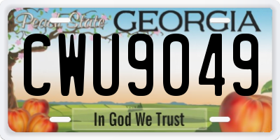 GA license plate CWU9049
