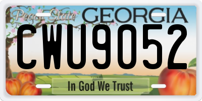 GA license plate CWU9052