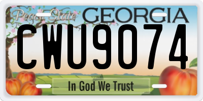 GA license plate CWU9074